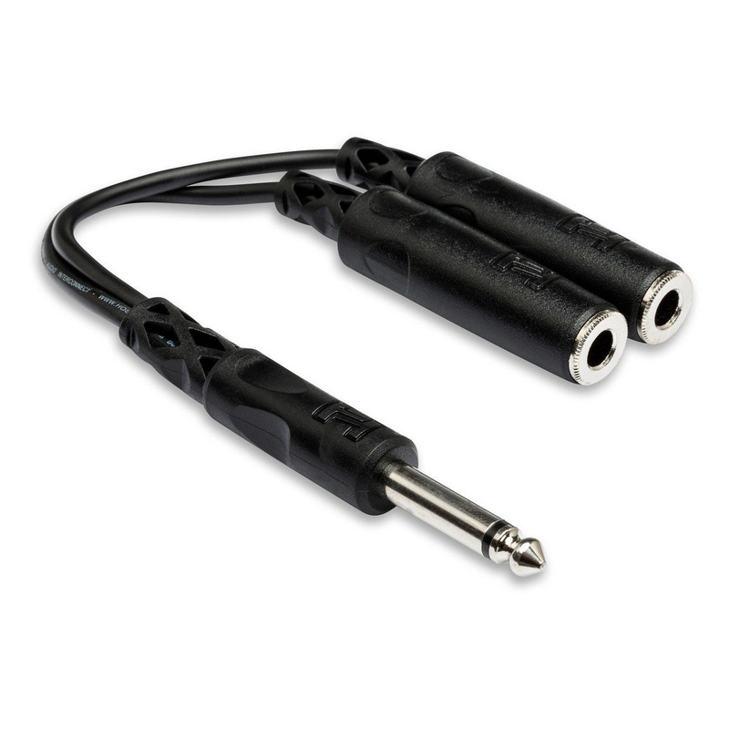 hosa-ypp-111-y-cable-1-4-in-ts-to-dual-1-4-in-tsf HOSA YPP-111 Y Cable, 1/4 In TS To Dual 1/4 In TSF