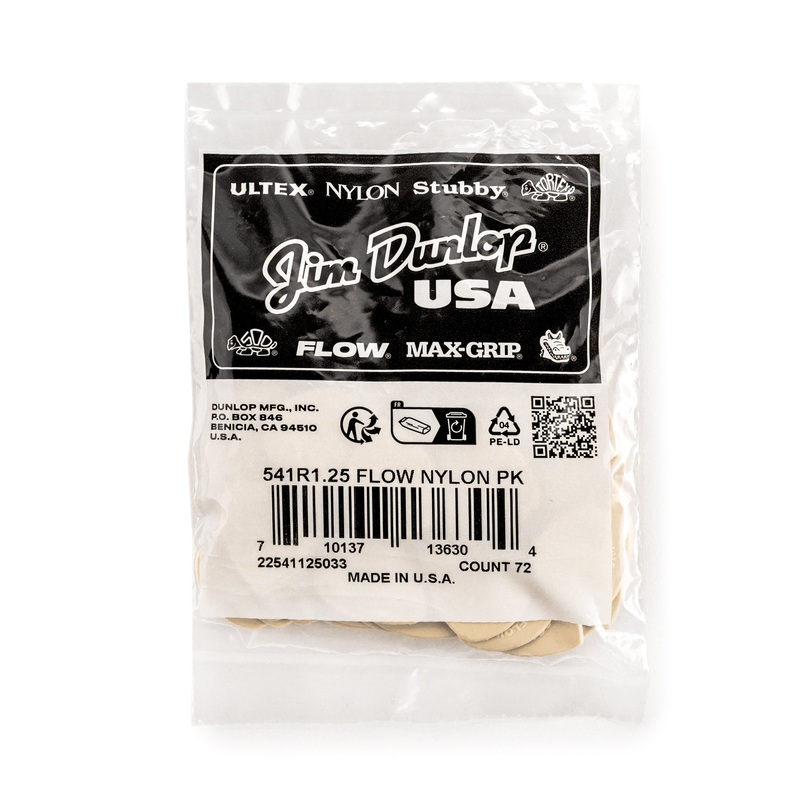dunlop-flow-1-25mm-nylon-guitar-pick-refill-bag-72-pack-541r125 DUNLOP FLOW 1.25mm NYLON GUITAR PICK REFILL BAG 72-PACK - 541R125