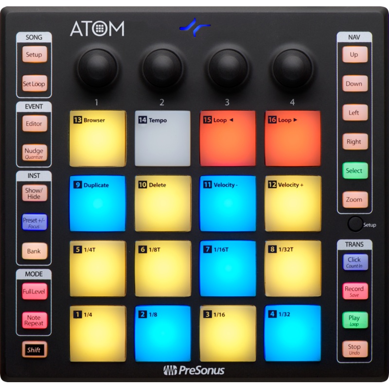 presonus-atom-16-pad-performance-controller PreSonus ATOM 16-pad Performance Controller
