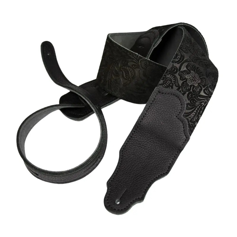 franklin-2-5-embossed-suede-guitar-strap-black-fsse-bk-bk Franklin 2.5" Embossed Suede Guitar Strap Black FSSE-BK-BK