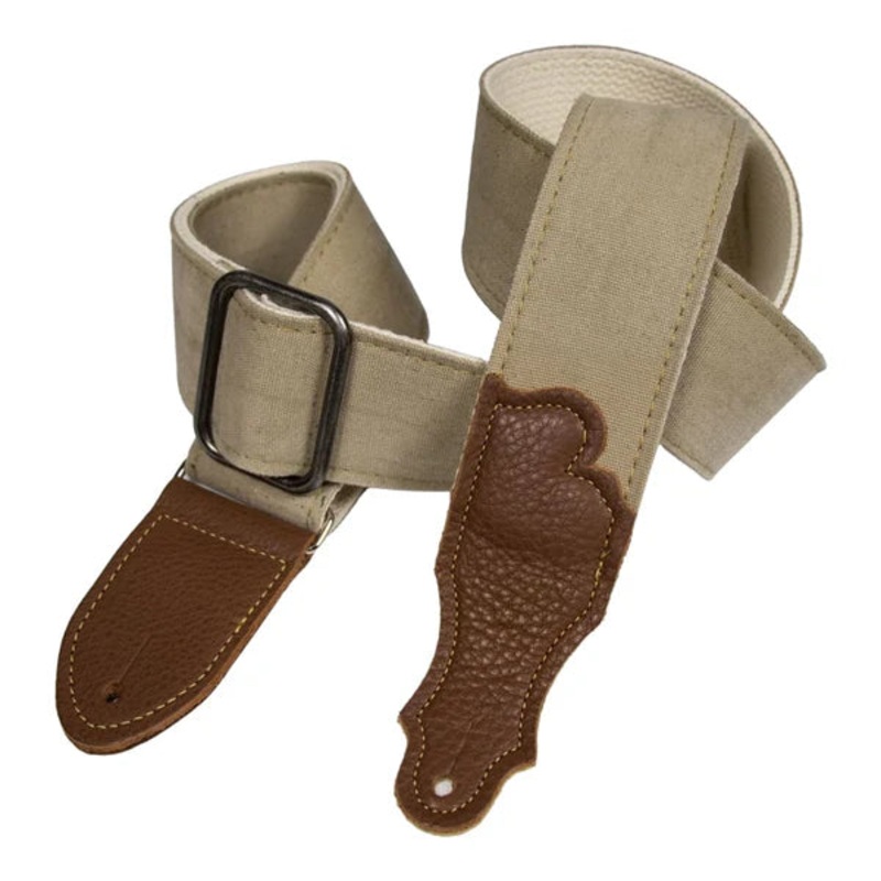 franklin-strap-dd-n-ca-2-distressed-canvas-guitar-strap-glove-leather-end-tab-natural Franklin Strap DD-N-CA 2" Distressed Canvas Guitar Strap - Glove Leather End Tab - Natural