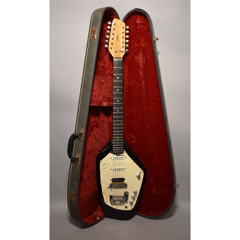 1960s-vox-phantom-xii-v-246-12-string-electric-guitar-italy-black-w-ohsc 1960s Vox Phantom XII V-246 12-String Electric Guitar Italy Black w/OHSC