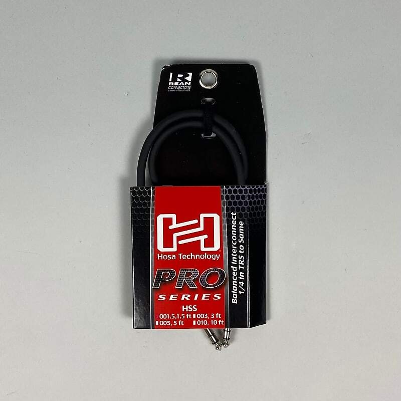 hosa-pro-series-hss-1-5-balanced-interconnect-cable-1-4-trs-to-same Hosa Pro Series HSS 1.5' Balanced Interconnect Cable 1/4" TRS to Same