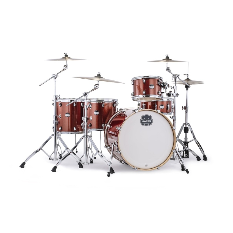 mapex-mars-5-piece-crossover-shell-pack-w-22-bass-drum-blood-orange-sparkle-ma528sfor Mapex Mars 5-Piece Crossover Shell Pack w/ 22" Bass Drum - Blood Orange Sparkle (MA528SFOR)