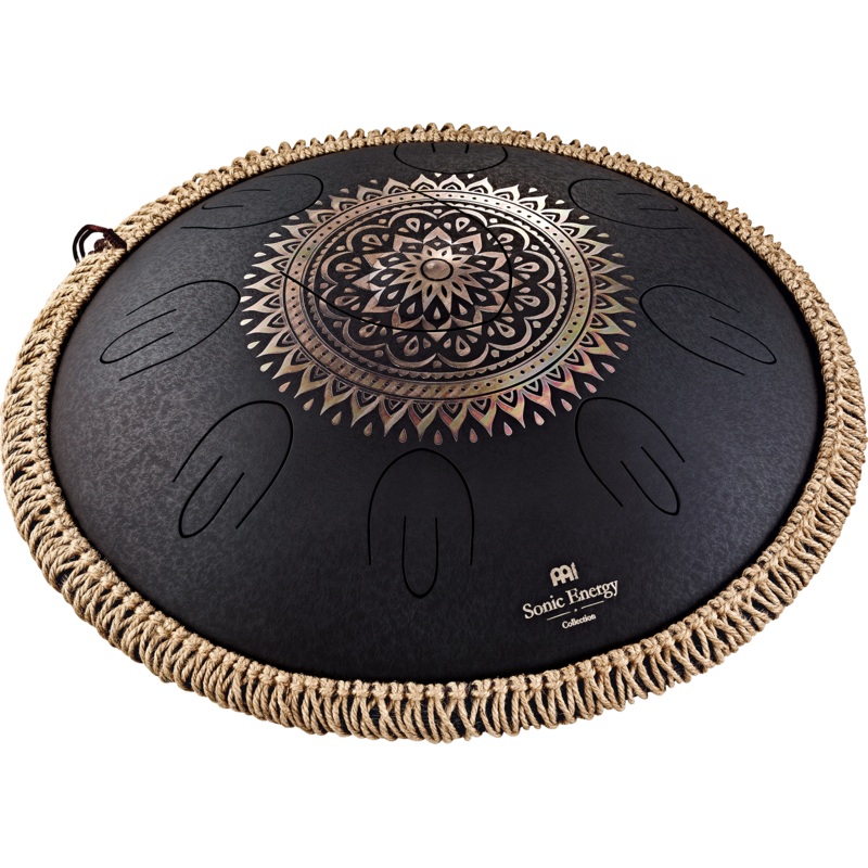 meinl-sonic-energy-octave-steel-tongue-drum-black-engraved-floral-design-d-kurd-ostd1bke Meinl Sonic Energy Octave Steel Tongue Drum, Black, Engraved floral design, D Kurd (OSTD1BKE)