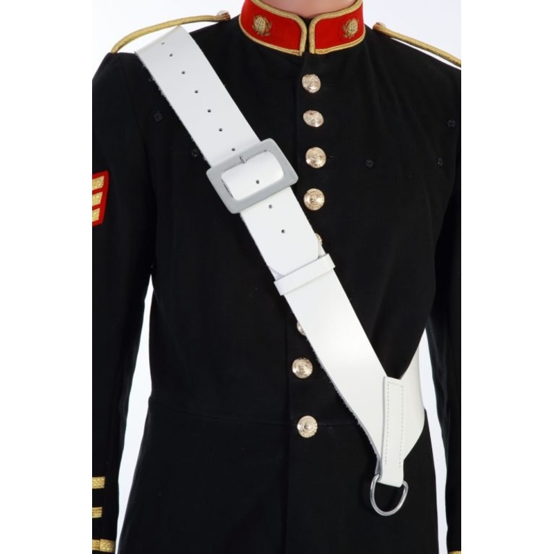 white-leather-side-tenor-drum-sling White Leather Side/Tenor Drum Sling