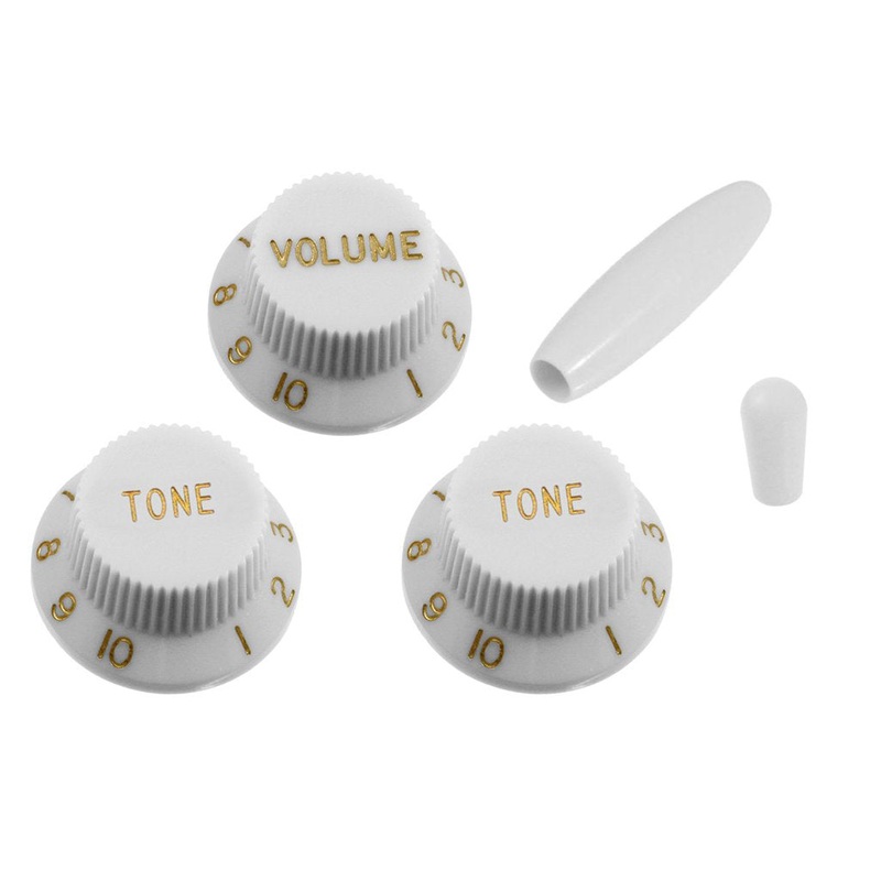 allparts-stratocaster-knob-set-white Allparts Stratocaster Knob Set, White
