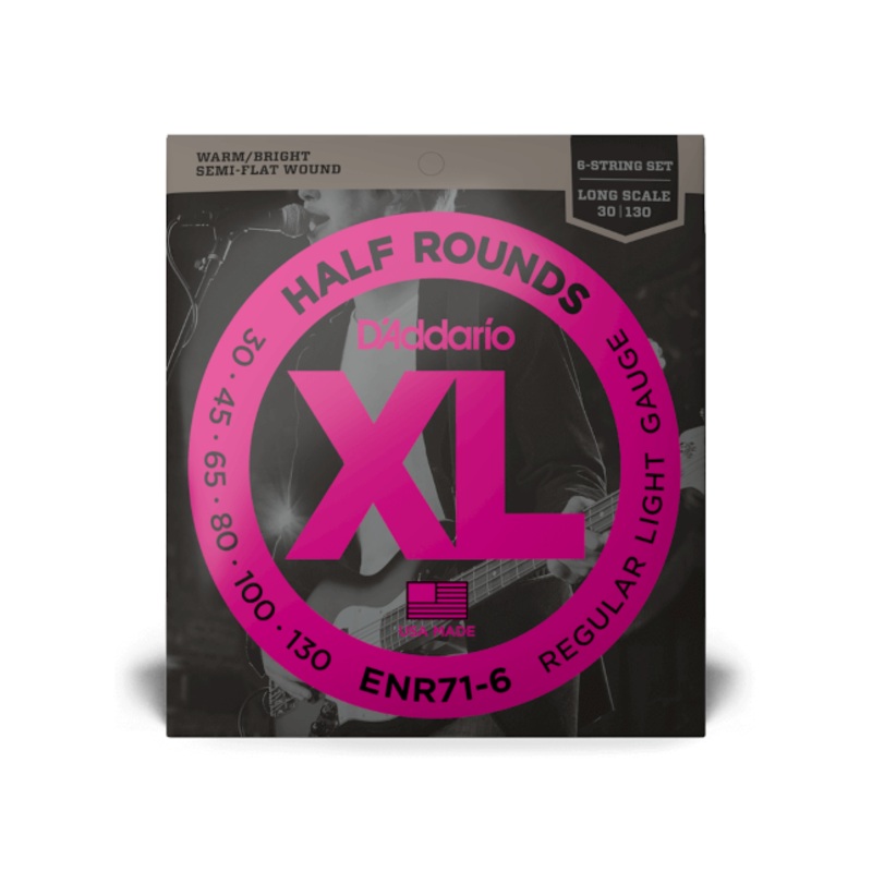 d-addario-half-round-bass-string-set-long-scale-6-string-30-130-enr71-6 D'Addario Half-Round Bass String Set Long Scale - 6-String 30-130 ENR71-6