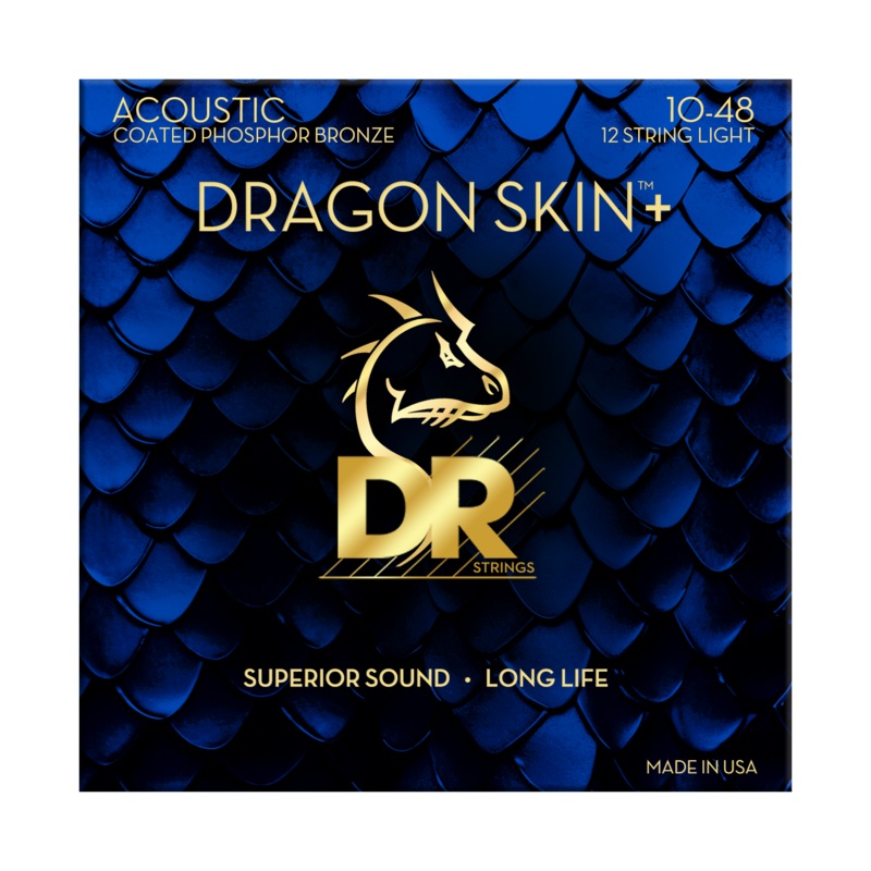 dr-dragon-skin-accurate-core-coated-phosphor-bronze-acoustic-guitar-12-string-set-10-48-light-dap-10-12 DR DRAGON SKIN+ Accurate Core Coated Phosphor Bronze Acoustic Guitar 12-String Set - 10-48 Light DAP-10/12