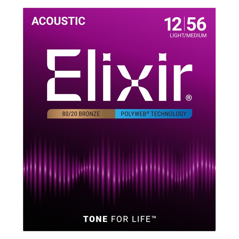 elixir-11075-polyweb-80-20-bronze-acoustic-guitar-strings-light-medium-12-56 Elixir 11075 Polyweb 80/20 Bronze Acoustic Guitar Strings - Light/Medium (12-56)
