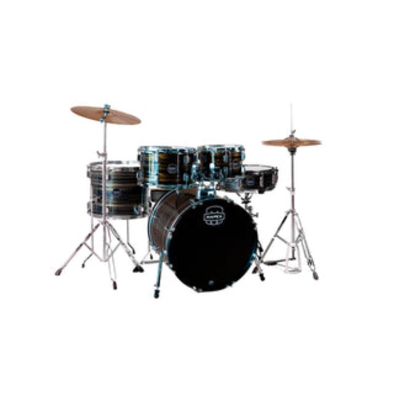 mapex-comet-series-5-piece-drum-set-with-hardware-cymbals-and-22-bass-drum-ebony-yellow-grain Mapex Comet Series 5-Piece Drum Set with Hardware, Cymbals and 22" Bass Drum - Ebony Yellow Grain