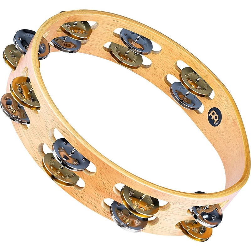 meinl-percussion-tambourine-with-nickel-plated-steel-and-solid-brass-jingles-double-row-not-made-in-china-super-natural-wood-finish-2-year-warranty-ta2m-snt Meinl Percussion Tambourine with Nickel Plated Steel and Solid Brass Jingles, Double Row-NOT Made in China-Super Natural Wood Finish, 2-Year Warranty (TA2M-SNT)