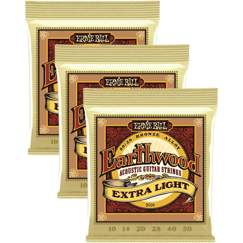 3-pack-ernie-ball-guitar-strings-acoustic-earthwood-extra-light-10-50 3 Pack | Ernie Ball Guitar Strings | Acoustic | Earthwood | Extra Light 10-50