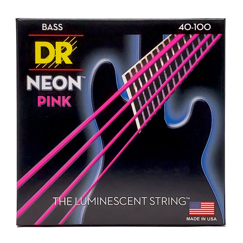 dr-neon-pink-coated-electric-bass-strings-long-scale-set-4-string-40-100-npb-40 DR NEON Pink Coated Electric Bass Strings Long Scale Set - 4-String 40-100 NPB-40