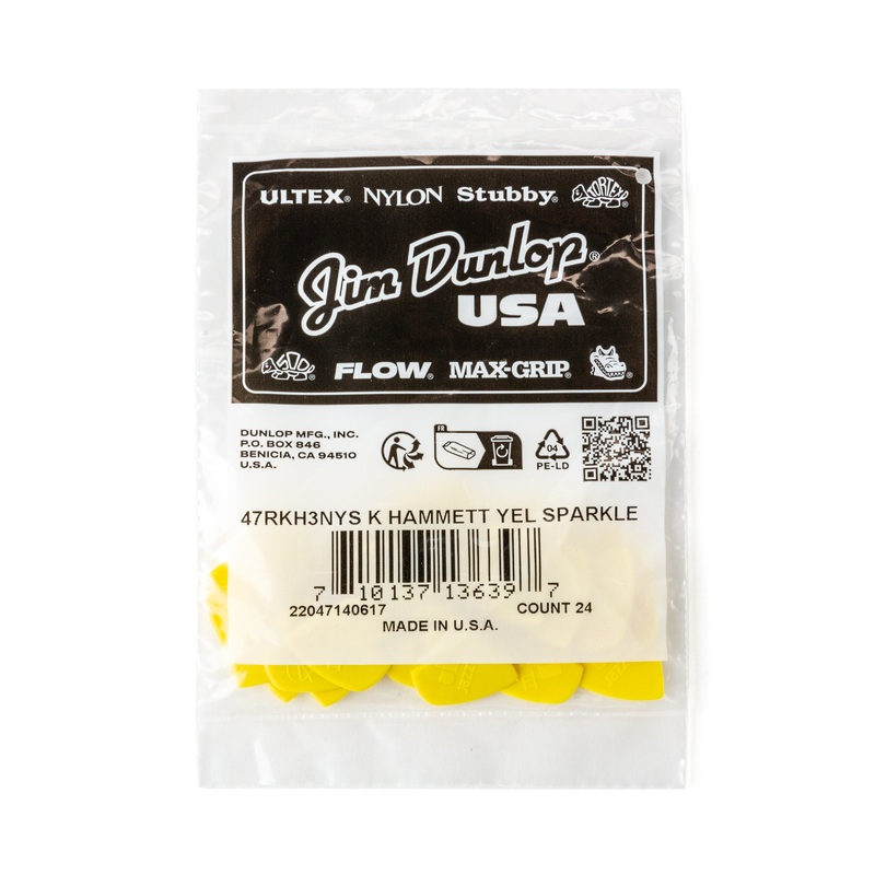 dunlop-kirk-hammett-1-38mm-jazz-iii-yellow-glitter-guitar-pick-refill-bag-24-pack-47rkh3nys DUNLOP KIRK HAMMETT 1.38mm JAZZ III YELLOW GLITTER GUITAR PICK REFILL BAG 24-PACK - 47RKH3NYS