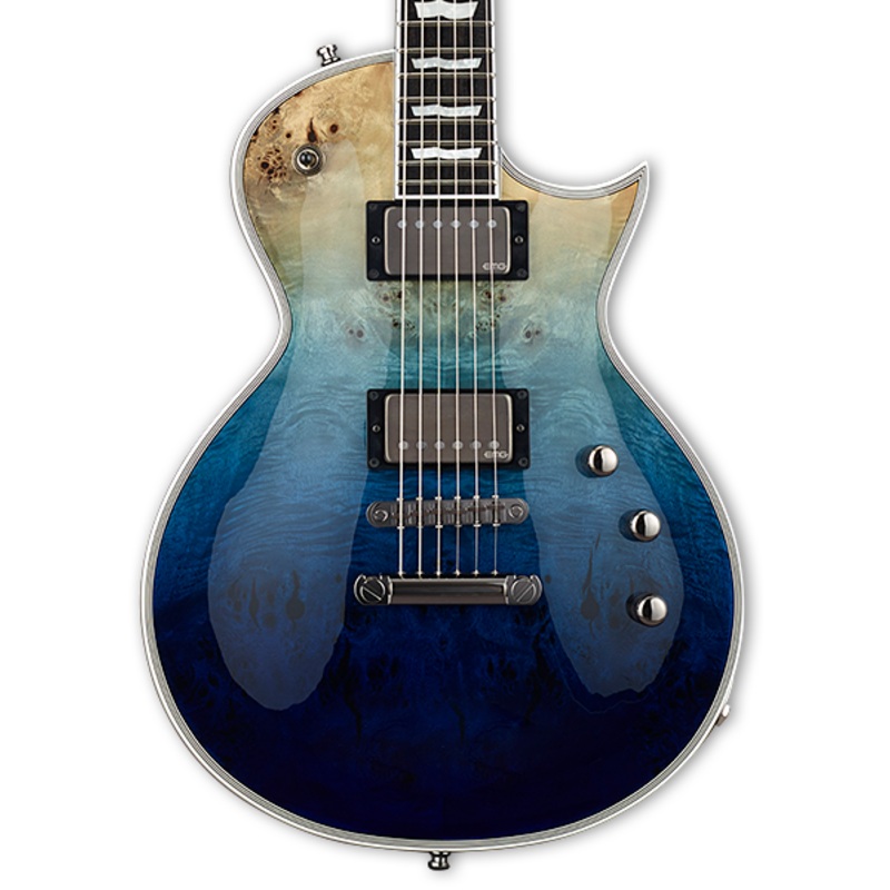 esp-e-ii-eclipse-burl-blue-natural-fade-w-case ESP E-II Eclipse Burl Blue Natural Fade w/case