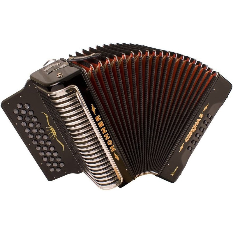 hohner-corona-xtreme-ii-accordion-34-button-ead-black-cxeb Hohner Corona Xtreme II Accordion, 34 Button, EAD, Black (CXEB)