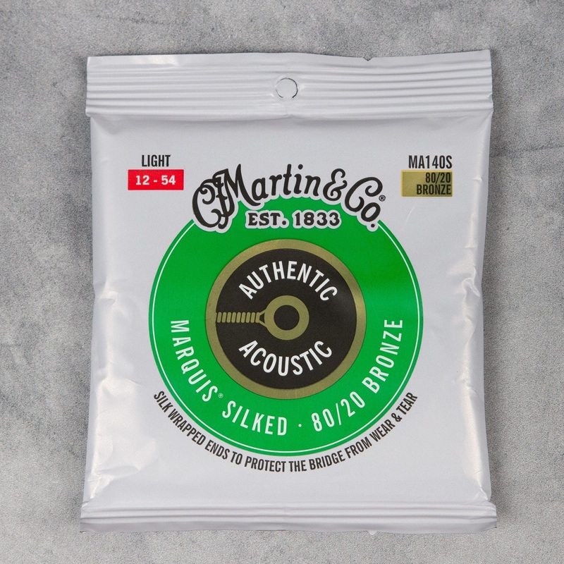 martin-ma140s-authentic-acoustic-marquis-silked-guitar-strings-80-20-bronze-light-12-54 Martin MA140S Authentic Acoustic Marquis Silked Guitar Strings, 80/20 Bronze, Light, 12-54