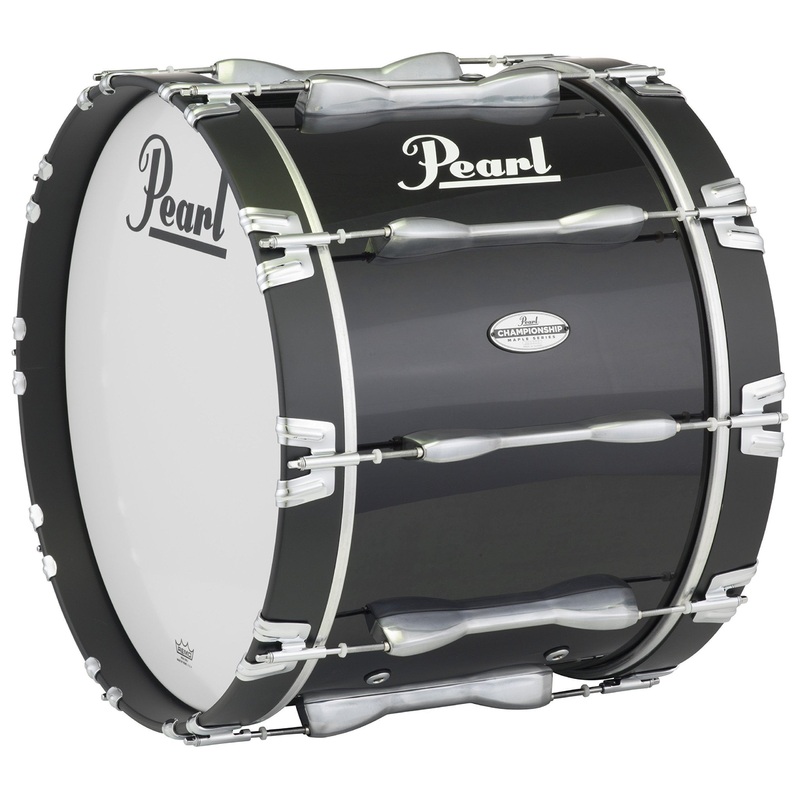 pearl-championship-maple-marching-bass-drum-20x14-inch-midnight-black Pearl Championship Maple Marching Bass Drum 20x14 Inch Midnight Black