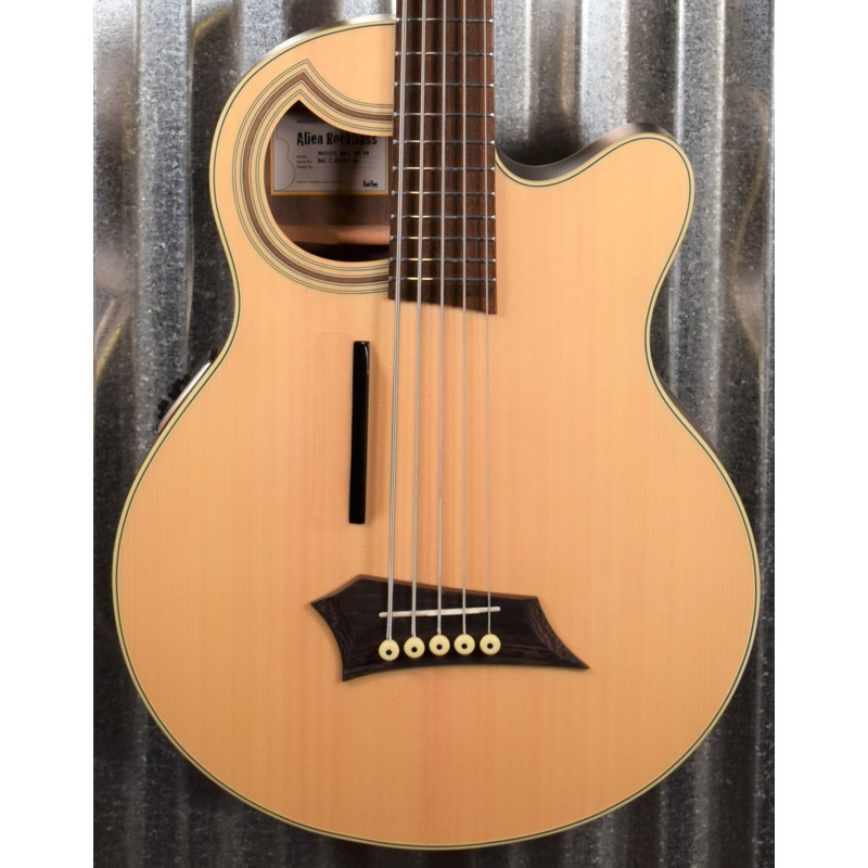 warwick-rockbass-alien-deluxe-thinline-5-string-acoustic-electric-natural-bass-bag-6120 Warwick Rockbass Alien Deluxe Thinline 5 String Acoustic Electric Natural Bass & Bag #6120
