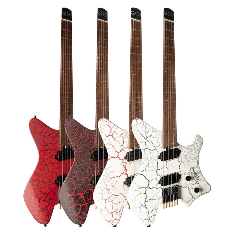 eart-guitars-gw-6f-6-strings-3-way-switch-1-tone-1-volume-fixed-bridge-headless-electric-guitar-white-red-crackle Eart Guitars, GW-6F, 6 Strings, 3-Way Switch,1 Tone,1 Volume Fixed Bridge Headless Electric Guitar White-Red Crackle