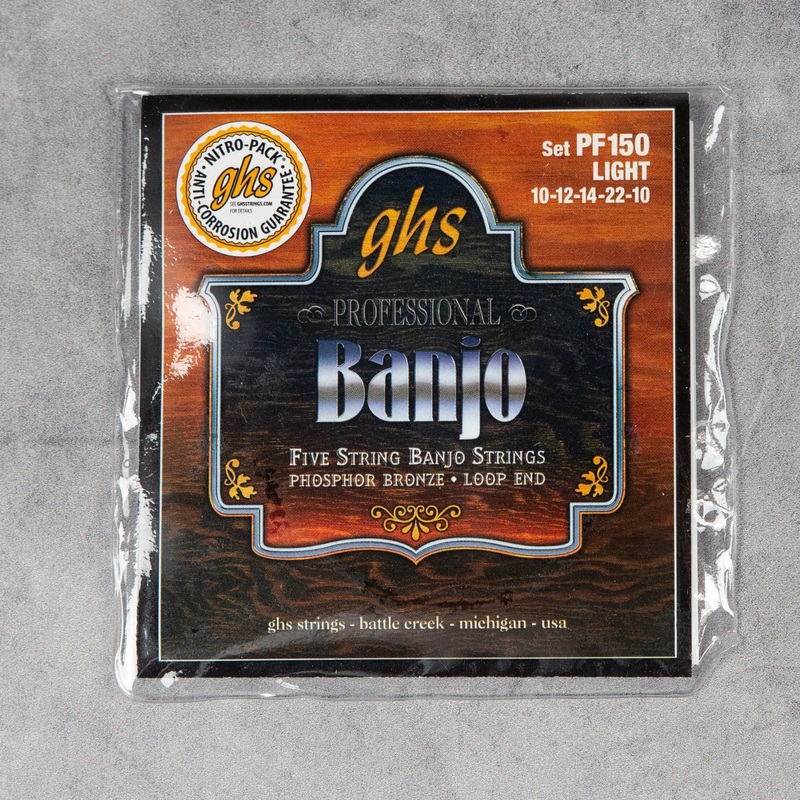 ghs-pf150-phosphor-bronze-5-string-banjo-strings-light-10-22 GHS PF150 Phosphor Bronze 5-String Banjo Strings, Light, 10-22