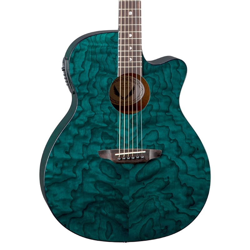 luna-gypsy-quilt-top-acoustic-electric-guitar-teal-gyp-e-qa-teal Luna Gypsy Quilt Top Acoustic-Electric Guitar - Teal (GYP E QA TEAL)