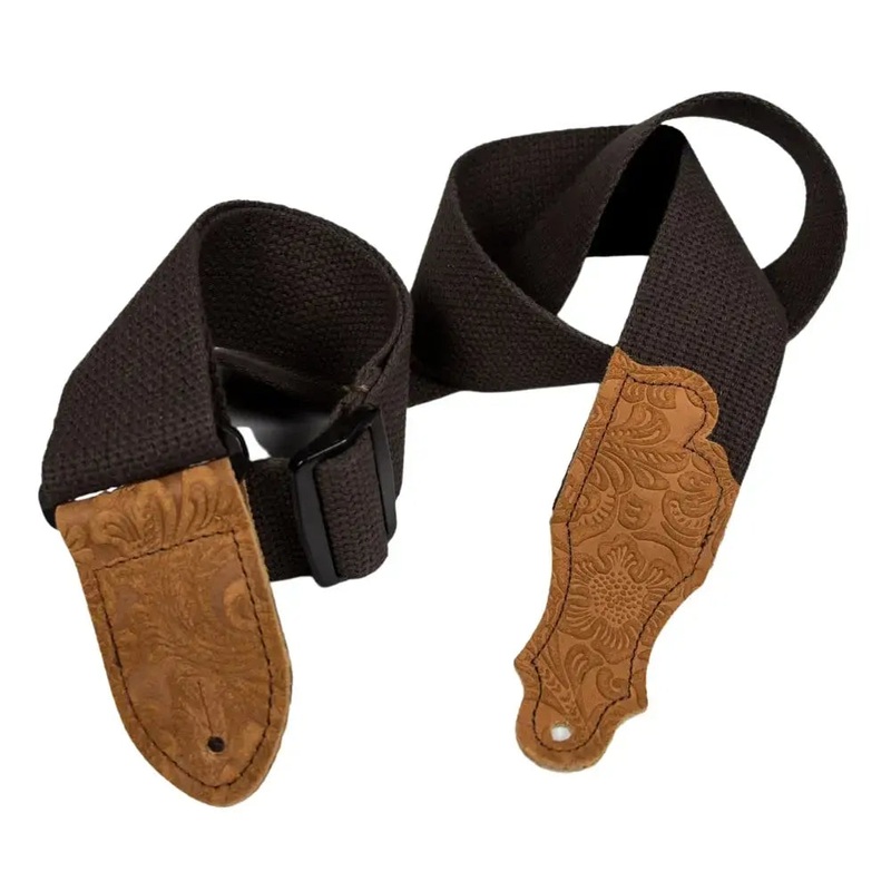 franklin-strap-1-ch-eca-2-cotton-embossed-suede-end-tab-chocolate-with-caramel-tab Franklin Strap 1-CH-ECA 2" Cotton Embossed Suede End Tab - Chocolate with Caramel Tab