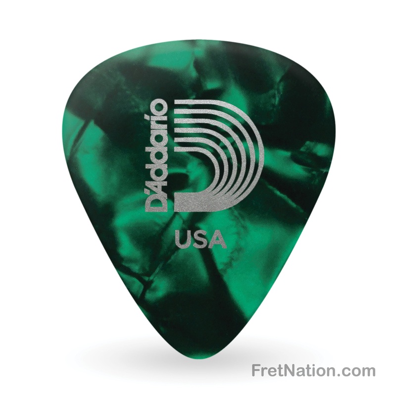 d-addario-classic-green-pearl-celluloid-guitar-picks-25-pack-extra-heavy-1cgp7-25 D'Addario Classic Green Pearl Celluloid Guitar Picks, 25 pack, Extra Heavy - 1CGP7-25
