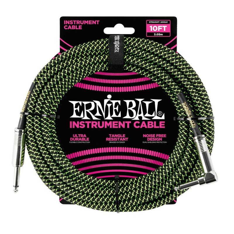 ernie-ball-10-braided-cable-neon-pink Ernie Ball 10' Braided Cable Neon Pink
