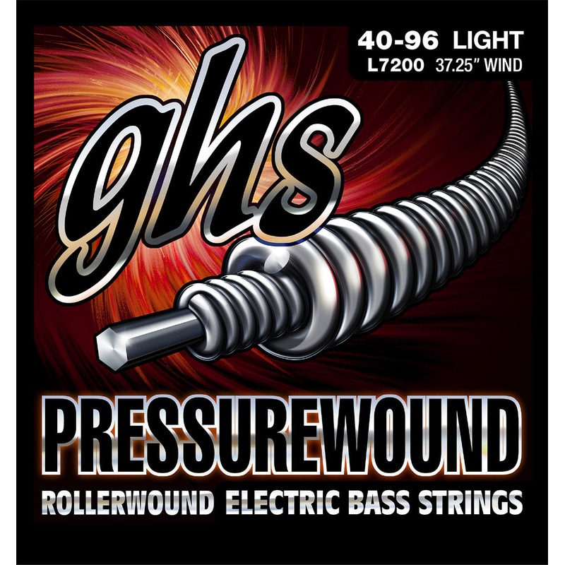 ghs-pressurewound-nickel-iron-bass-strings-long-scale-4-string-40-096-l7200 GHS Pressurewound Nickel-Iron Bass Strings Long Scale - 4-String 40-096 L7200