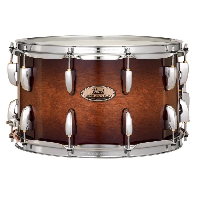 pearl-session-studio-select-14-x8-snare-drum-gloss-barnwood-brown-sts1480s-c314 Pearl Session Studio Select 14"x8" Snare Drum - Gloss Barnwood Brown (STS1480S/C314)