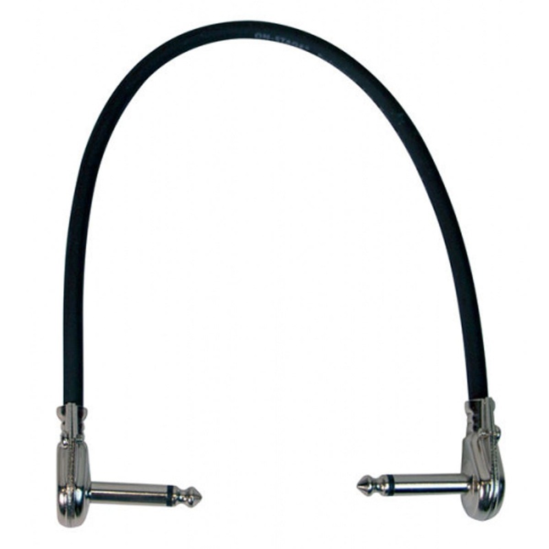 on-stage-1-patch-cable-with-pancake-style-connectors-ideal-for-compact-pedalboards On-Stage 1' Patch Cable with Pancake-Style Connectors Ideal for Compact Pedalboards