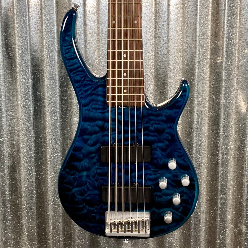 peavey-fury-vi-6-string-bass-quilt-top-transparent-blue-case-1306-used Peavey Fury VI 6 String Bass Quilt Top Transparent Blue & Case #1306 Used