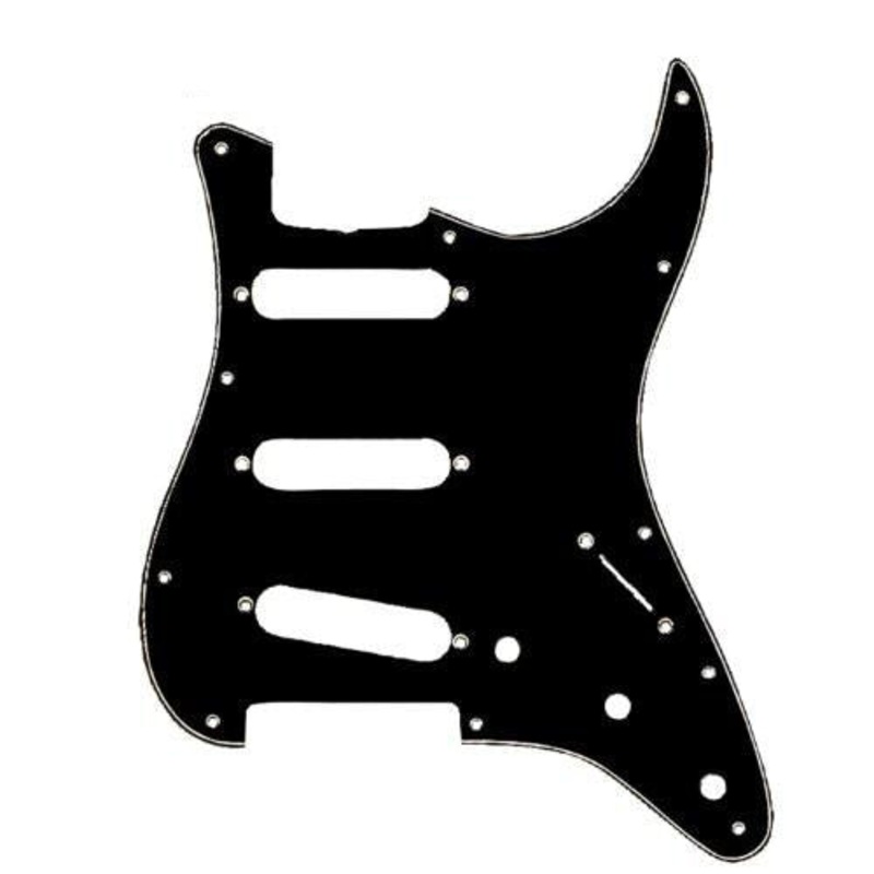 chromacast-3-ply-black-stratocaster-pickguard ChromaCast 3 Ply Black Stratocaster Pickguard