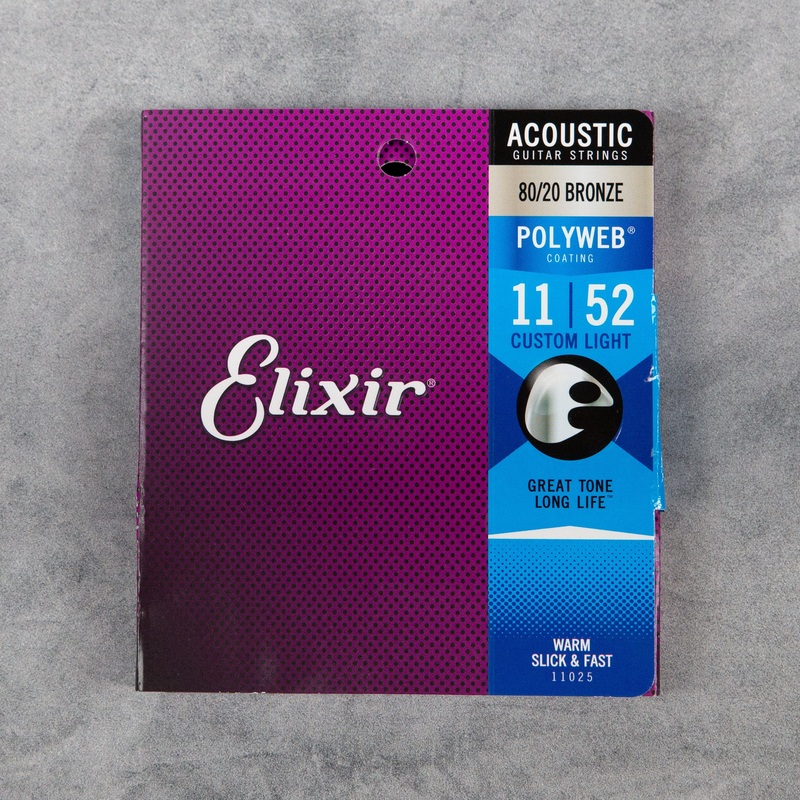 elixir-11025-polyweb-coated-80-20-bronze-acoustic-guitar-strings-custom-light-11-52 Elixir 11025 Polyweb Coated 80/20 Bronze Acoustic Guitar Strings, Custom Light, 11-52