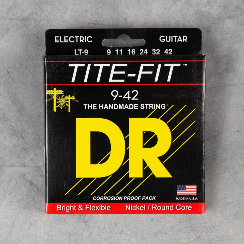 dr-lt-9-tite-fit-nickel-plated-electric-guitar-strings-lite-tite-9-42 DR LT-9 Tite-Fit Nickel-Plated Electric Guitar Strings, Lite-Tite, 9-42