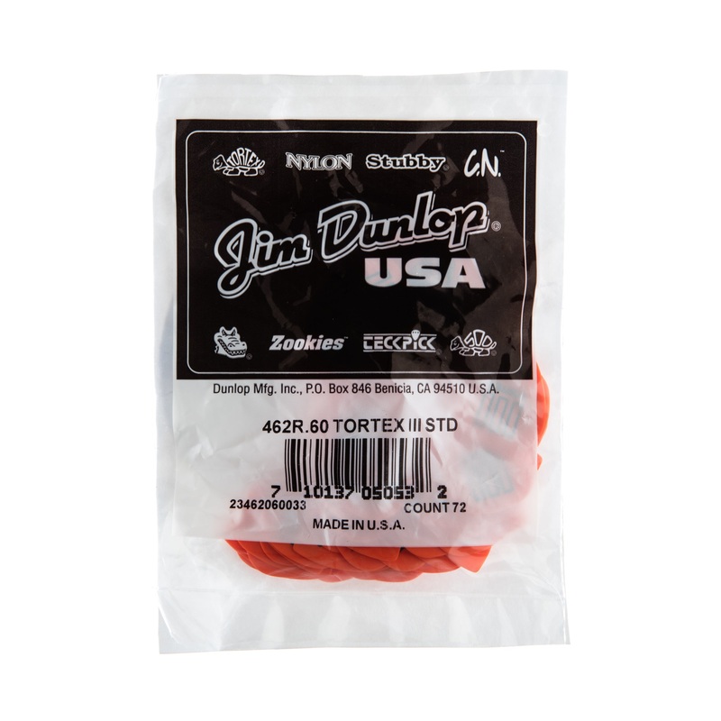 dunlop-tortex-60mm-tiii-guitar-pick-refill-bag-72-pack-462r060 DUNLOP TORTEX .60mm TIII GUITAR PICK REFILL BAG 72-PACK - 462R060