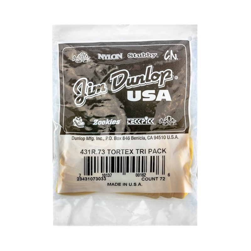 dunlop-tortex-73mm-triangle-guitar-pick-refill-bag-72-pack-431r073 DUNLOP TORTEX .73mm TRIANGLE GUITAR PICK REFILL BAG 72-PACK - 431R073