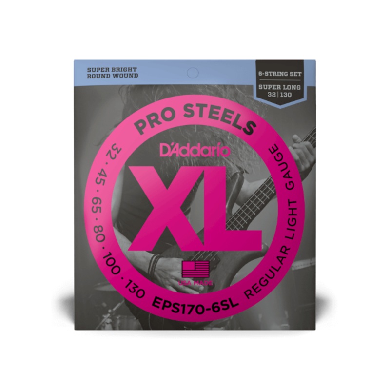 d-addario-prosteels-stainless-steel-bass-string-set-super-long-scale-6-string-32-130-light-eps170-6sl D'Addario ProSteels Stainless Steel Bass String Set Super Long Scale - 6-String 32-130 Light EPS170-6SL