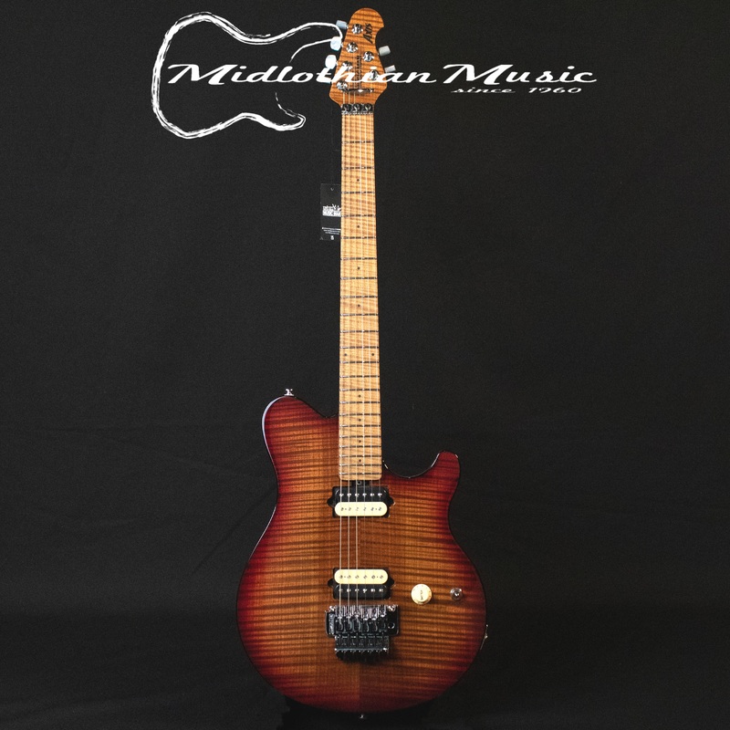 ernie-ball-music-man-axis-6-string-guitar-roasted-amber-flame-gloss-finish-w-case Ernie Ball Music Man Axis - 6-String Guitar - Roasted Amber Flame Gloss Finish w/Case