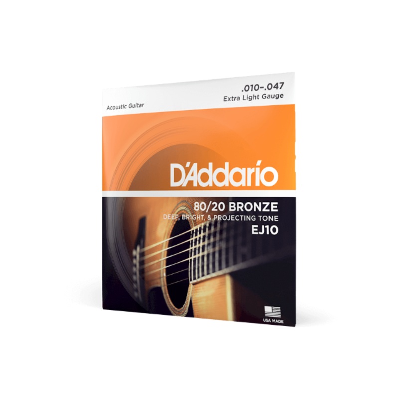 d-addario-ej10-80-20-bronze-acoustic-guitar-strings-010-047-extra-light D'Addario EJ10 80/20 Bronze Acoustic Guitar Strings - .010-.047 Extra Light