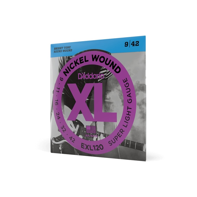 d-addario-exl120-nickel-wound-super-light-electric-guitar-strings-009-042 D'Addario EXL120 Nickel Wound Super Light Electric Guitar Strings, .009 - .042