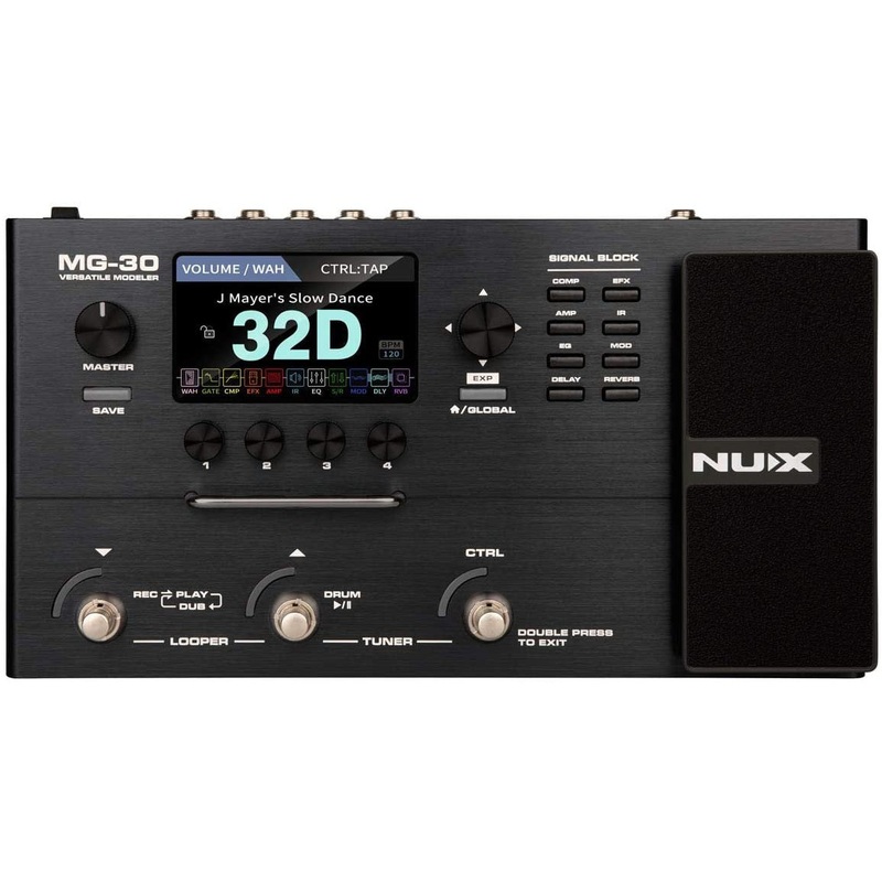 nux-mg-30-guitar-multi-effects-pedal-guitar-bass-acoustic-amp-modeling-processor-ir-loader-white-box-algorithm-efx-routing-4-color-lcd-nmp-2-footswitch-included NUX MG-30 Guitar Multi-Effects Pedal Guitar/Bass/Acoustic Amp Modeling Processor, IR Loader, White-Box Algorithm, EFX Routing, 4'' Color LCD, NMP-2 Footswitch Included