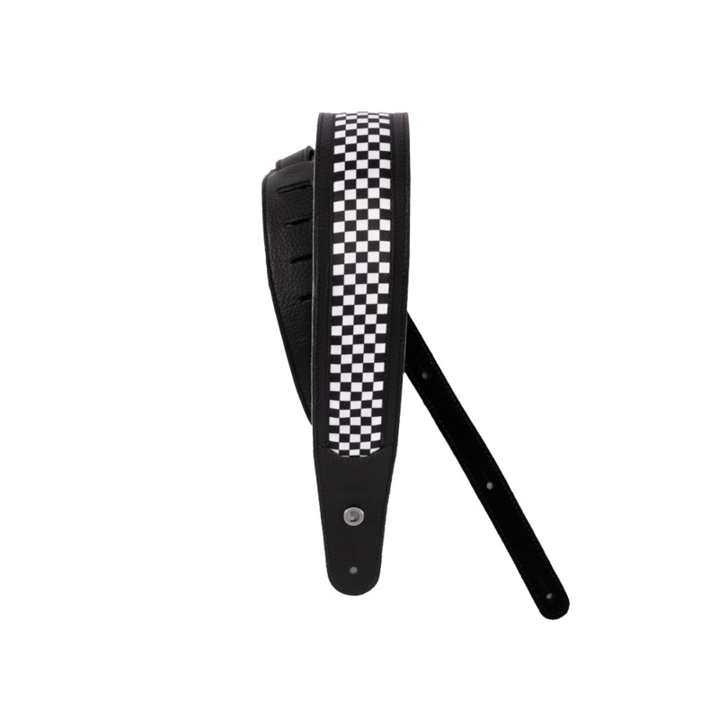 hybrid-leather-guitar-strap-checkered Hybrid Leather Guitar Strap, Checkered
