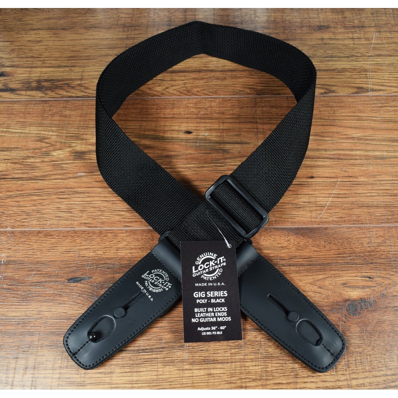 lock-it-straps-polypro-series-2-black-poly-guitar-bass-strap-001-p2-blk LOCK-IT Straps Polypro Series 2" Black Poly Guitar Bass Strap 001 P2-BLK