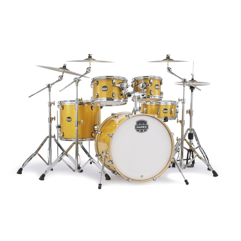 mapex-mars-5-piece-rock-shell-pack-w-22-bass-drum-sunflower-sparkle-ma529sfyd Mapex Mars 5-Piece Rock Shell Pack w/ 22" Bass Drum - Sunflower Sparkle (MA529SFYD)