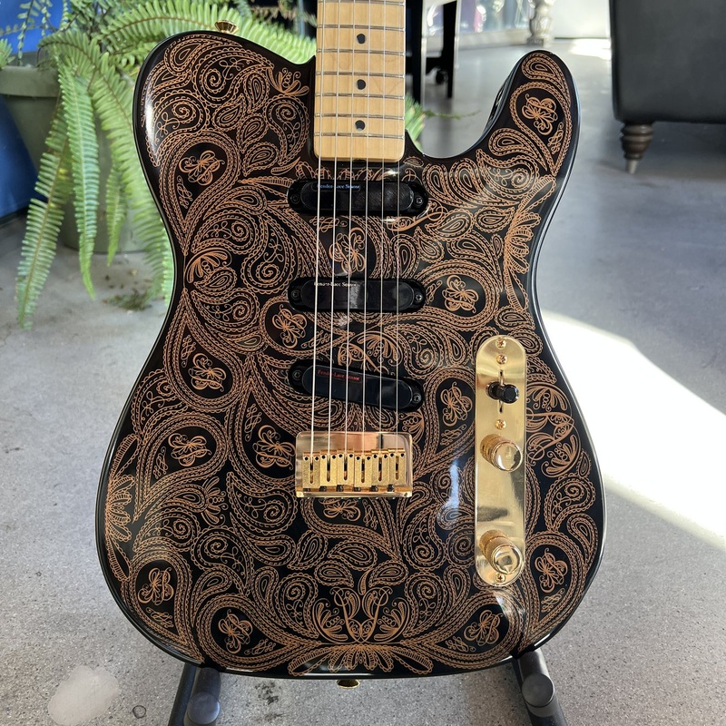 1994-fender-james-burton-telecaster-black-w-gold-paisley 1994 Fender James Burton Telecaster - Black w/Gold Paisley