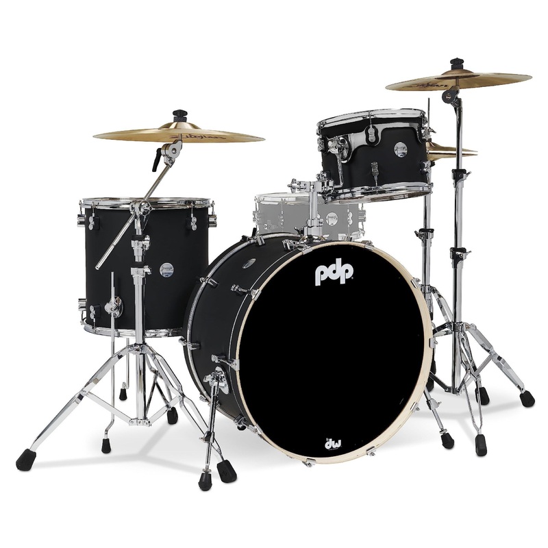 pacific-drums-percussion-pdp-concept-maple-3-piece-rock-satin-black-drum-set-shell-pack-pdcm24rkbk Pacific Drums & Percussion PDP Concept Maple 3-Piece Rock, Satin Black Drum Set Shell Pack (PDCM24RKBK)