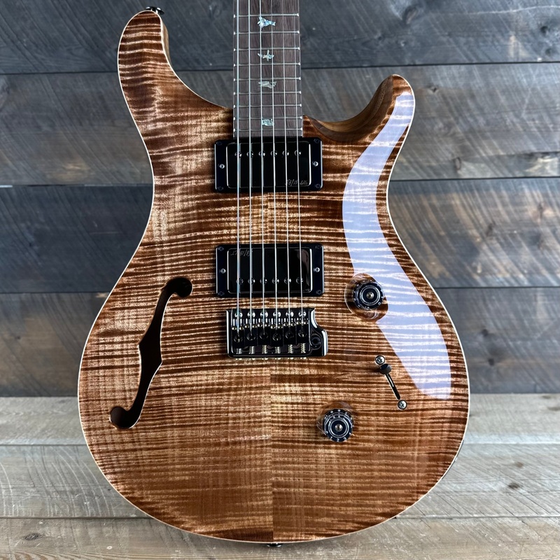 prs-wood-library-custom-24-semi-hollow-flame-maple-10-top-copperhead-386414 PRS Wood Library Custom 24 Semi-Hollow Flame Maple 10 Top - Copperhead 386414